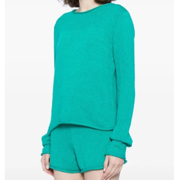 The Elder Statesman Ribbed Knit 100% Cotton Sweater L - Picture 3 of 12